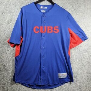MLB TX3 Cool Chicago‎ Cubs Blue Red Short Sleeve Baseball Jersey XL